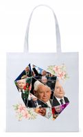 Śmieszny Pis Kaczyński Torba Eco Biała Shopper Z Nadrukiem Ze Zdjęciem