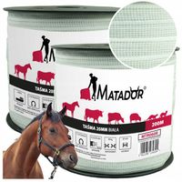 Taśma 20mm Dla Koni Elektryczna 400m 2cm do Pastucha Pastuch Elektryzator