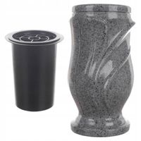 Duży wazon nagrobkowy mrozoodporny flakon nagrobny na grób + wkład z kratką