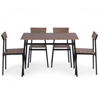 ZESTAW MEBLI MODERNHOME STALOWY MDF STOŁ I KRZESŁA NOWOCZESNE