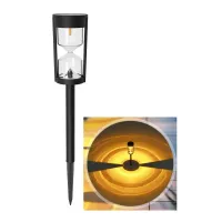 Lampa solarna wbijana w kształcie klepsydry 35cm ogrodowa ciepła biel