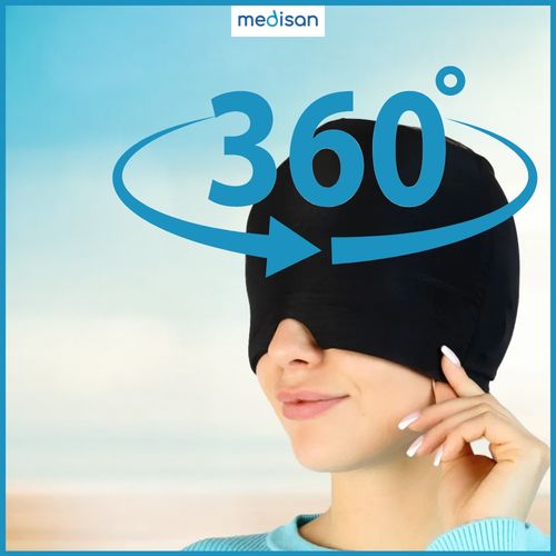 Opaska na głowę migrenę ból żelowa kompres chłodząca zaciemniająca czapka na Arena.pl