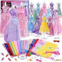 ZESTAW DO PROJEKTOWANIA UBRAŃ DLA DZIEWCZYNEK 600 AKCESORIÓW DIY KREATYWNE
