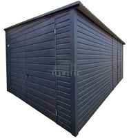 Garaż blaszany 3x7m Brama dwuskrzydłowa drzwi dach spad w bok TS1049