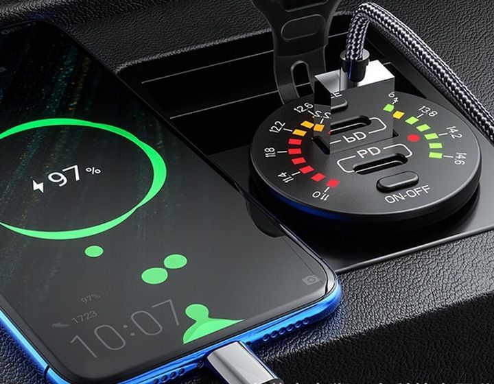 WOLTOMIERZ SAMOCHODOWY ŁADOWARKA USB QUICK CHARGE 3.0 USB USB-C 5V 3A zdjęcie 12
