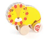 Kolorowy, drewniany lew na kółkach dla malucha