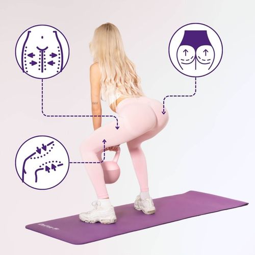 Kettlebell Odważnik Hantla Ciężar Do Ćwiczeń Fitness Różowy 8 kg DrFit na Arena.pl