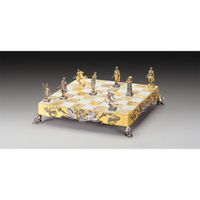 Szachy Italfama Imperium Rzymskie Złoto 24K Onyks 34cm Brąz