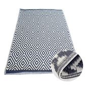 Dywan z tworzywa sztucznego 90cm x 150cm Ciemno szaro-biały DIAMOND