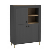 Nowoczesna Komoda 96 cm Czarna 3D ROSA DL 3 kolory