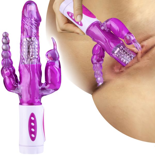 WIBRATOR ROTACYJNY Zadowoli Cipkę Pupe Łechtaczkę FIOLETOWY zdjęcie 1