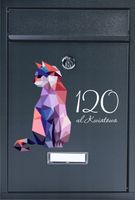 METALOWA SKRZYNKA na listy pocztowa z nadrukiem kota adresowa numer domu