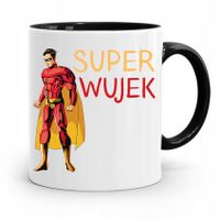 Kubek Czarny Prezent Dla Wujka Super Wujek Z Nadrukiem Ze Zdjęciem