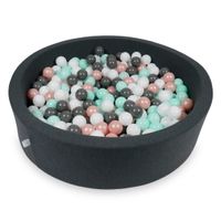 Suchy basen 110x30cm grafitowy z piłeczkami 400szt (białe, różowozłote, jasnomiętowe, grafitowe)