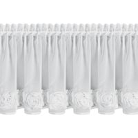 Zazdrostka ROSES 40x150 biała szyfon 1 pas róż taśma