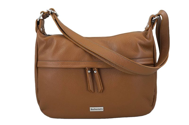 Pojemna torebka na ramię z kieszenią - Brązowa jasna zdjęcie 4