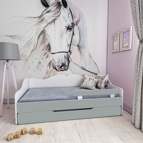 Łóżko dziecięce BELLA 160x80 biało-szare na Arena.pl