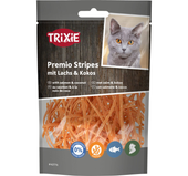 TRIXIE Premio Stripes ŁOSOŚ Kokos mięso 86% przysmak kota nagroda 50g