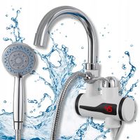 PODGRZEWACZ WODY PRZEPŁYWOWY KRAN ŚCIANA LCD 3000 Z PRYSZNICEM MONTAŻ +