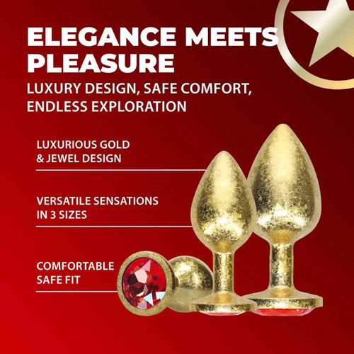 Milan Collection - Metal Anal Plug Set - Gold na Arena.pl