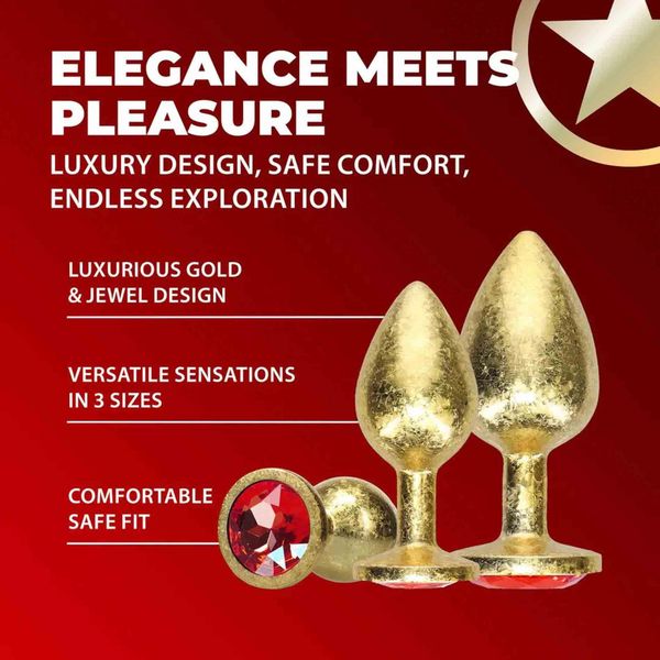 Milan Collection - Metal Anal Plug Set - Gold zdjęcie 5