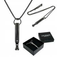 Naszyjnik Gwizdek Oddechowy Cichy Nie Gwizda Stal Nierdzewna 316L Seralune