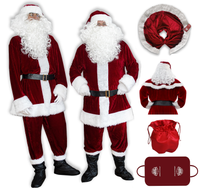 WELUROWY STRÓJ MIKOŁAJA BURGUND +ETOLA z futerkiem