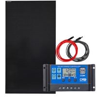 ZESTAW FOTOWOLTAICZNY 130W DO OŚWIETLENIA LED SOLARNY FULL BLACK