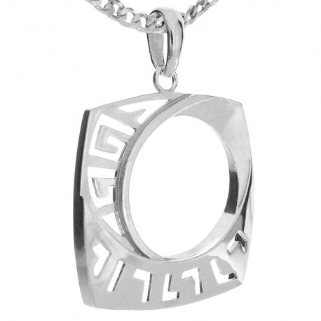 SREBRNY KOMPLET KWADRATY WZÓR GRECKI SREBRO PRÓBY 925 na Arena.pl