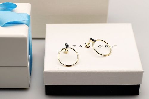 Stal kolczyki KXX6248 - Cyrkonia Czarna na Arena.pl