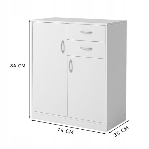 Komoda z szufladami i półkami loft skandynawski regał szafka biała 74cm na Arena.pl