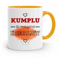 Kubek Żółty Dla Przyjaciela Dla Mnie Idealny Z Nadrukiem Ze Zdjęciem