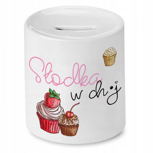 Skarbonka Śmieszna Zabawna Słodka W Ch*J Prezent Z Nadrukiem Ze Zdjęciem na Arena.pl