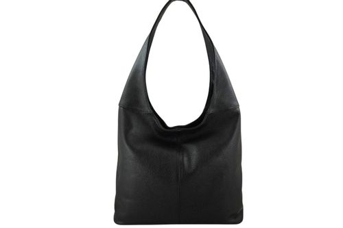 Modna torebka worek na szerokim uchwycie - Czarna na Arena.pl