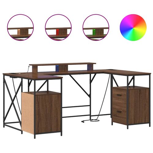 Biurko Brązowy dąb 182 x 101 x 87.5 cm Materiał drewnopochodny na Arena.pl
