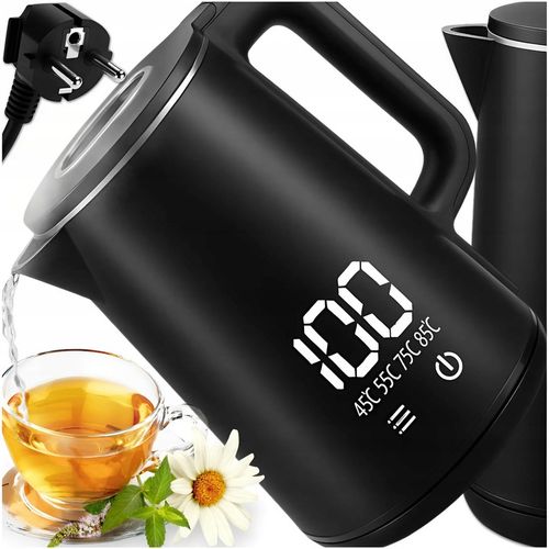 CZAJNIK ELEKTRYCZNY BEZPRZEWODOWY 1,7L 1500W CZARNY REGULACJA TEMPERATURY na Arena.pl