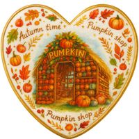 CIASTKO LUKROWANE DOMEK Z DYNIAMI ROZ. S SERCE NO1 JESIEŃ RĘCZNIE ROBIONE