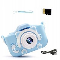 APARAT CYFROWY KOTEK DZIECI +KARTA 16GB NIEBIESKI