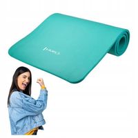MATA do treningu fitness joga GRUBA 1,5cm miękka NBR 183x61cm Z paskami