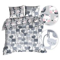 Pościel 3D bawełna satyna 140x200cm KOTKI