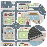 Dywan DZIECIĘCY duży szary DO PRZEDSZKOLA ULICA MIASTO 150x200 cm MIĘKKI