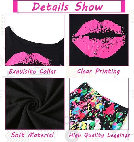 Damski Strój Lata 80 Kostium Neon Retro Disco Przebranie Halloween XXXL na Arena.pl