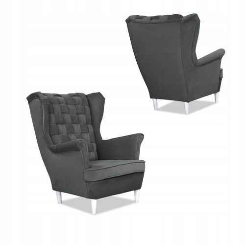 Zestaw wypoczynkowy Carol sofa fotele paski grafitowy na Arena.pl