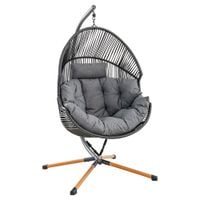 Fotel ogrodowy wiszący kokon Huśtawka na taras balkon wygodny z poduszkami