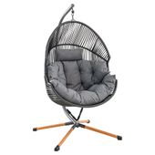 Fotel ogrodowy wiszący kokon Huśtawka na taras balkon wygodny z poduszkami