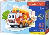 Puzzle maxi 12 elementów. Wóz strażacki