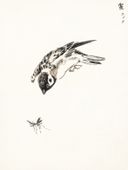 Plakat 75x100cm Sparrow, Kashu Japoński Vintage do Salonu