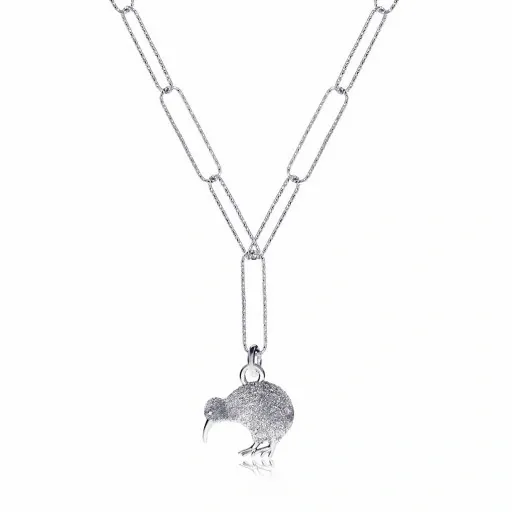 Ptaszek kiwi srebrny komplet ankier skręcany duże ogniwa srebro 925 zdjęcie 3