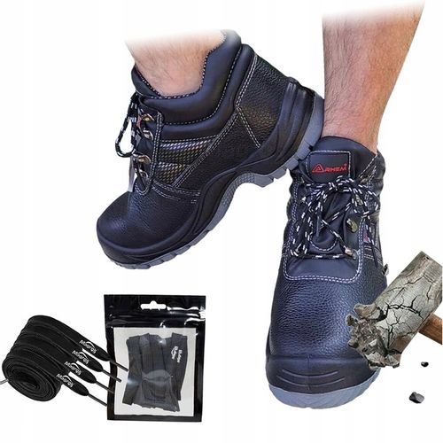 Męskie Robocze Buty Trzewiki Chroniące Palce Lekkie z Noskiem Stalowym S1 na Arena.pl