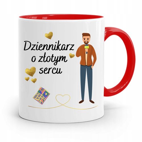 Kubek Czerwony Prezent Dla Dziennikarza Reportera Z Nadrukiem Ze Zdjęciem na Arena.pl